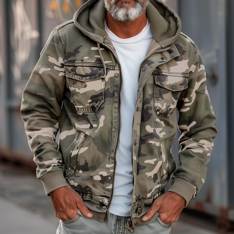 Jelle | Heren Camouflage Cargo Jas