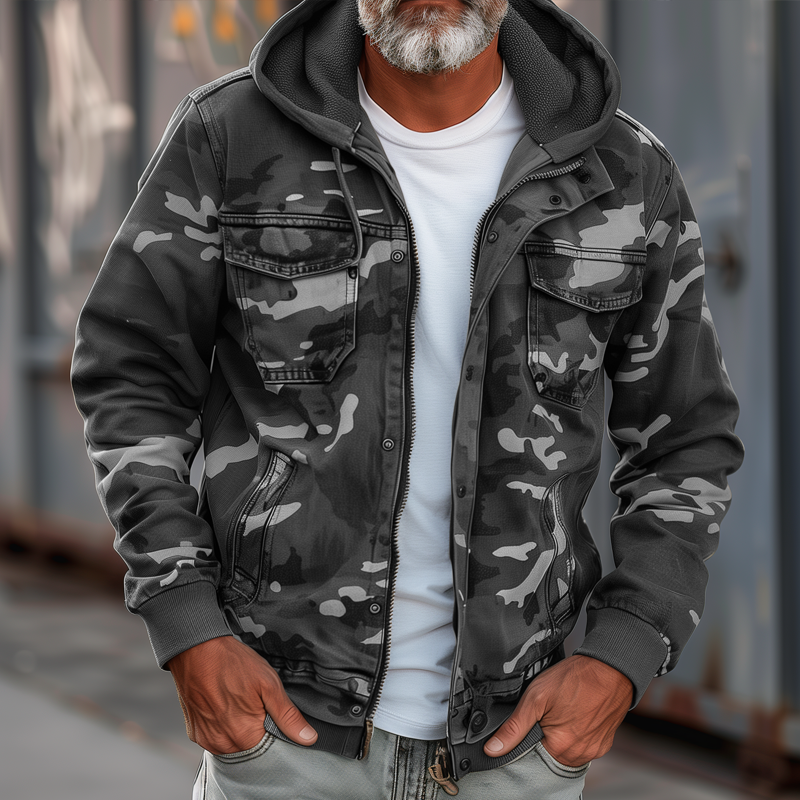 Jelle | Heren Camouflage Cargo Jas