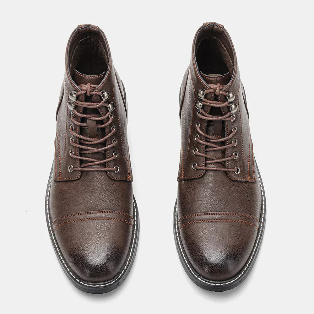 Sam | Vintage Derby Boots met Gesloten Neus