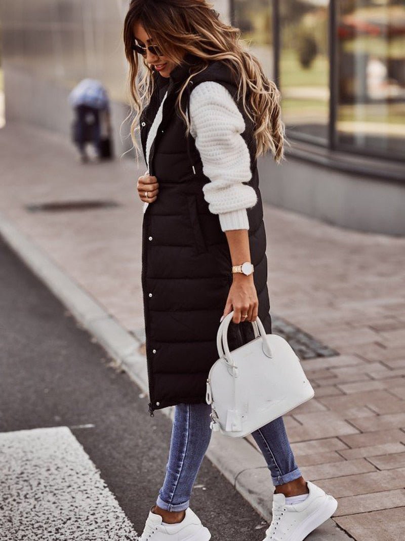 Henriette | Lange en warme damesgilet met trendy uitstraling