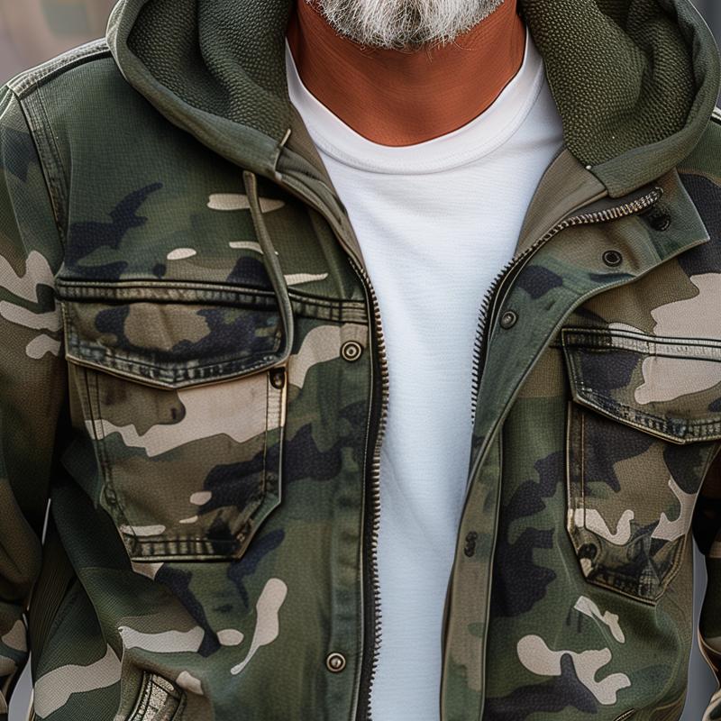 Jelle | Heren Camouflage Cargo Jas